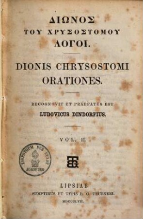Dionis Chrysostomi orationes. 2