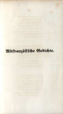 Altfranzösische Gedichte.