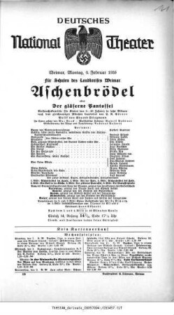Aschenbrödel oder Der gläserne Pantoffel