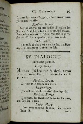XV. Dialogue. Treizième Journée.