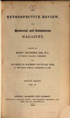 The retrospective review. 2. 1828