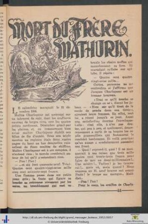 Mort Du Frère Mathurin.