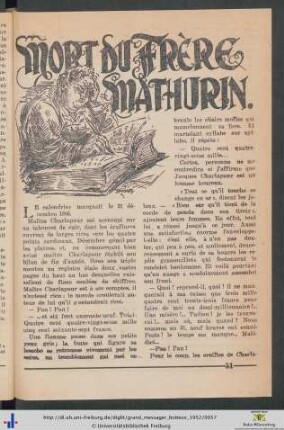 Mort Du Frère Mathurin.
