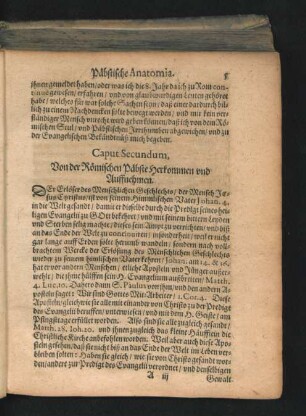 Caput Secundum. Von der Römischen Päbste Herkommen und Auffnehmen.