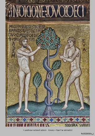 Bildprogramm des Palazzo dei Normanni : Alttestamentlicher Zyklus : Sündenfall; Adam und Eva verstecken sich