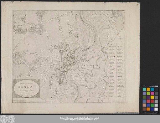 Plan Der Stadt Dessau und der umliegenden Gegend