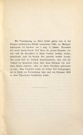Ueber Mediastinaltumoren bei Kindern : Inaug.-Diss.
