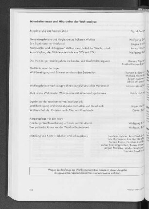 Mitarbeiterinnen und Mitarbeiter der Wahlanalyse