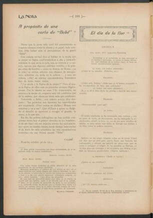 A propósito de una carta de "Bebé"