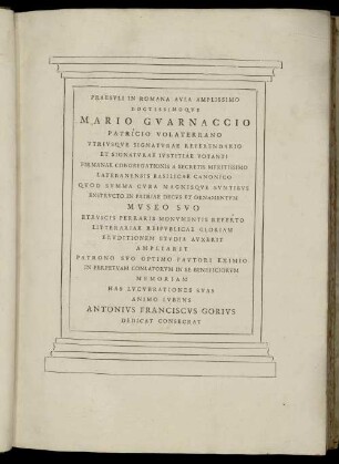 Praesuli In Romana Aula Amplissimo Doctissimoque Mario Guarnaccio [...]