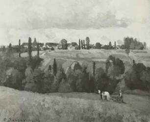 Landschaft mit pflügendem Bauern (Paysage a Ennery pres Pontoise)