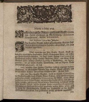 Martis II May 1728.