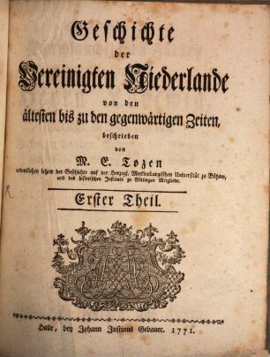 Geschichte der Vereinigten Niederlande von den ältesten bis zu den gegenwärtigen Zeiten, 1