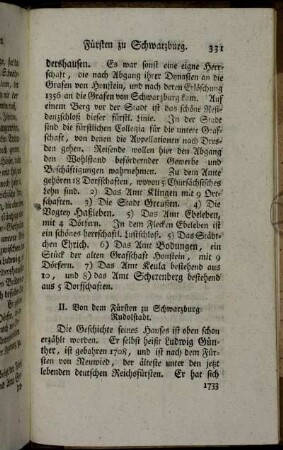 II. Von dem Fürsten zu Schwarzburg-Rudolstadt.
