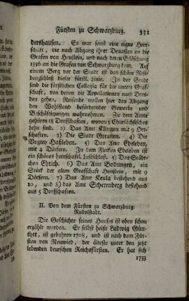 II. Von dem Fürsten zu Schwarzburg-Rudolstadt.