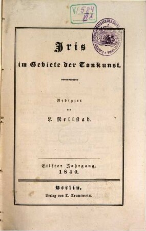 Iris im Gebiete der Tonkunst. 11, 11. 1840