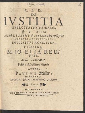 De Iustitia Exercitatio Moralis