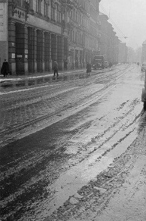 winterliche Straßen in Leipzig,