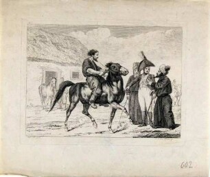 Sächsischer Chevauleger beim Pferdekauf