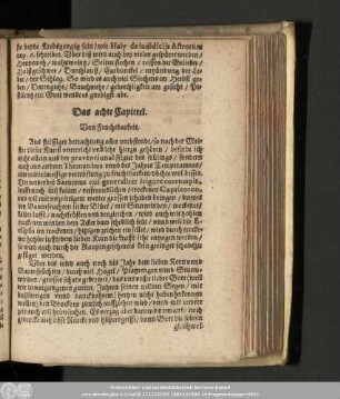 Das achte Capittel. Von Fruchtbarkeit.