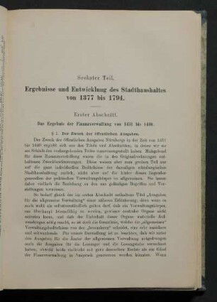 Erster Abschnitt. das Ergebnis der Finanzverwaltung von 1431 bis 1440.