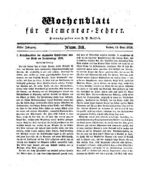 Entlassungsfeier der abgehenden Schülerinnen meiner Klasse am Palmsonntage 1828