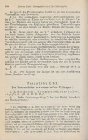 Neunzehnter Titel. Von Armenanstalten und andern milden Stiftungen