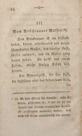 III. Vom Brückenauer Wasser.