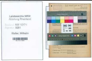 Entnazifizierung Wilhelm Weller , geb. 10.03.1887 (Elektromeister)
