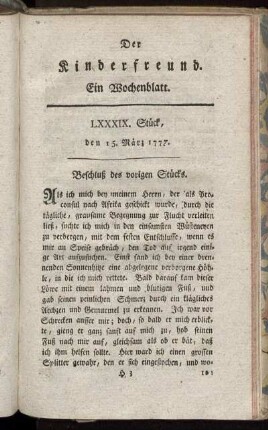 LXXXIX. Stück den 15. März 1777