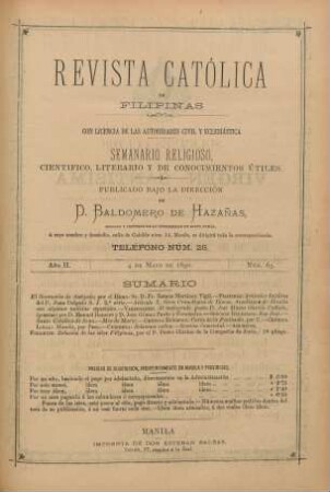 Ano II. 4 de Mayo de 1890, Núm. 65