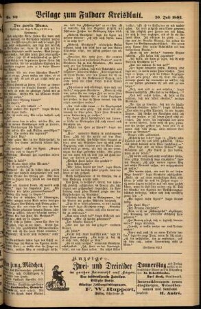 Zweite Ausgabe vom Samstag, den 30. Juli 1892.