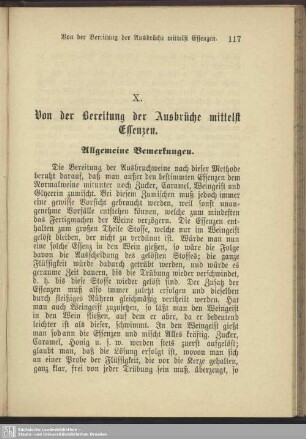 X. Von der Bereitung der Ausbrüche mittelst Essenzen
