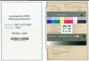 Entnazifizierung Josef Wrabel , geb. 24.01.1905 (Vermessungstechniker)