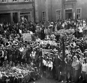 Marktplatz Wurzen. Protestmeeting für das Volk in Chile