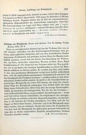 567 [Rezension] Jansen, Bernhard, Aufstiege zur Metaphysik