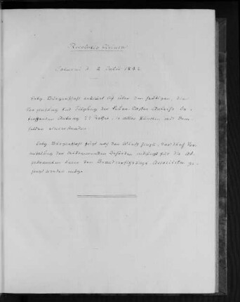 Resolutio Civium, Saturni d. 2. Julii 1842