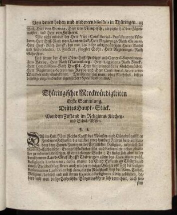 Drittes Haupt-Stück. Von dem Zustand im Religions- Kirchen- und Schul-Wesen.