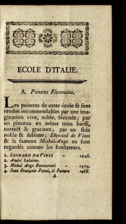 Ecole D'Italie.