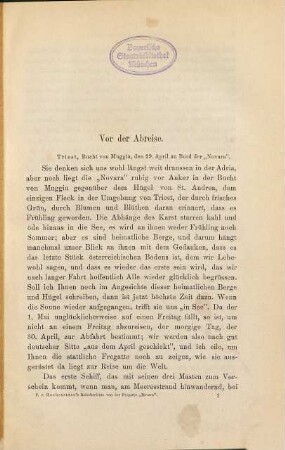 Ferdinand v. Hochstetter's gesammelte Reise-Berichte von der Erdumsegelung der Fregatte "Novara" : 1857 - 1859
