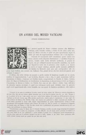 1: Un avorio del Museo Vaticano, [1] : studio iconografico