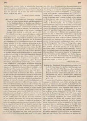 168-169 [Rezension] Beiträge zur Hessischen Kirchengeschichte ; VII. Band, 3. Heft