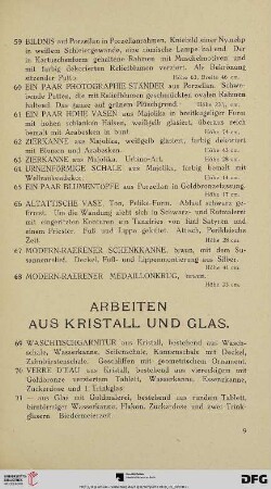 Arbeiten aus Kristall und Glas (Nr. 69-86)