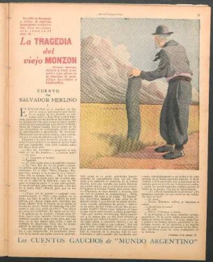 La tragedia del viejo Monzón : Los cuentos gauchos de "Mundo Argentino"