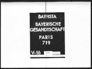 Die Anteilnahme des deutschen Generalkonsul von Jecklin in Paris am Ableben des Herzogs Karl Theodor in Bayern
