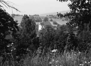 Dottingen: Gemeinde mit Kirchturm; von Süden