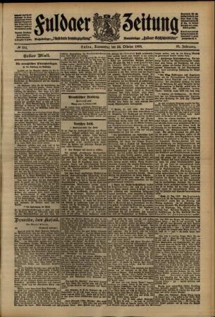 Erste Ausgabe vom Donnerstag, den 22. Oktober 1908.