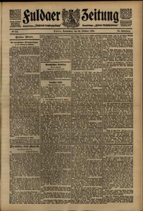 Erste Ausgabe vom Donnerstag, den 22. Oktober 1908.