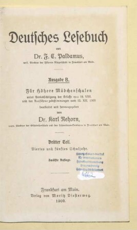 Teil 3 = 4. und 5. Schuljahr, [Schülerband]: [Teil 3 = 4. und 5. Schuljahr, [Schülerband]]