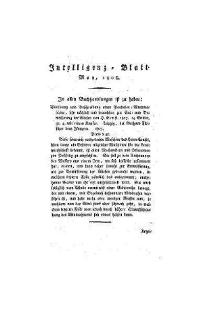 Intelligenz-Blatt : May, 1808